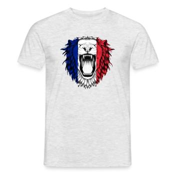 France - T-shirt homme - gris chiné - Devant - AI Model Male 178 dark (178cm)