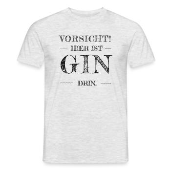gin - Männer T-Shirt - Grau meliert - Vorne - AI Model Male 178 dark (178cm)