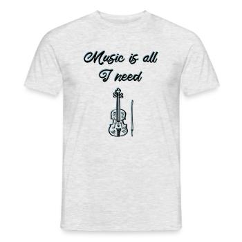 la musique - T-shirt homme - gris chiné - Devant - AI Model Male 178 dark (178cm)
