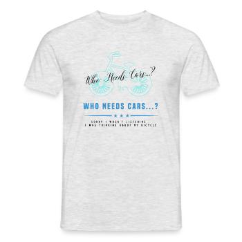 Cyclisme Funny Saying Cars V - T-shirt homme - gris chiné - Devant - AI Model Male 178 dark (178cm)