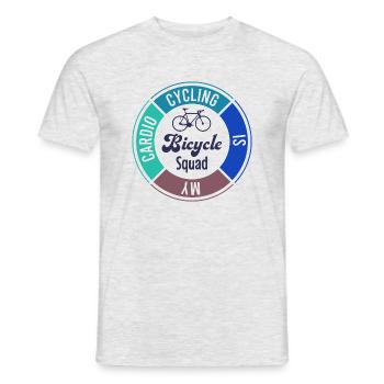 Cyclotourisme durable Bicycle Squad - T-shirt homme - gris chiné - Devant - AI Model Male 178 dark (178cm)