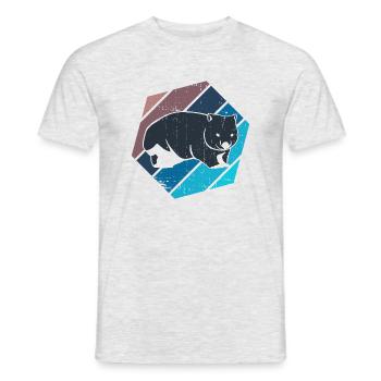 Wombat, Kunststil, Nagetier, Tierwelt, Natur - Männer T-Shirt - Grau meliert - Vorne - AI Model Male 178 dark (178cm)