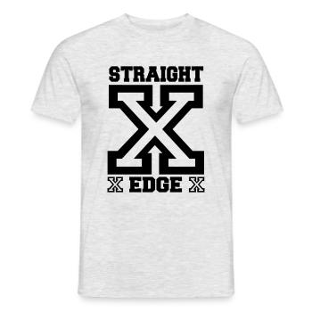 straight edge - Männer T-Shirt - Grau meliert - Vorne - AI Model Male 178 dark (178cm)
