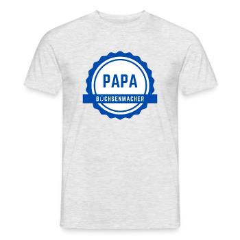 Papa Büchsenmacher - Männer T-Shirt - Grau meliert - Vorne - AI Model Male 178 dark (178cm)