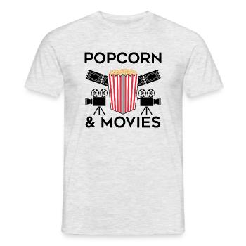 Filme und Popcorn Lustiges Zitat Popcorn essen - Männer T-Shirt - Grau meliert - Vorne - AI Model Male 178 dark (178cm)