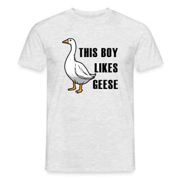 Un garçon aime les oies, la nature, les - T-shirt homme - gris chiné - Devant - AI Model Male 178 dark (178cm)