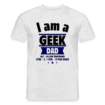 I'm a Geek Dad, Father's Day Gift - Men's T-Shirt - heather grey - Front - AI Model Male 178 dark (178cm)