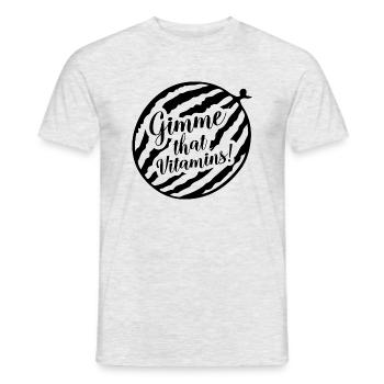 Gimme Vitamins Melon d'eau Ironic Melon tropical - T-shirt homme - gris chiné - Devant - AI Model Male 178 dark (178cm)