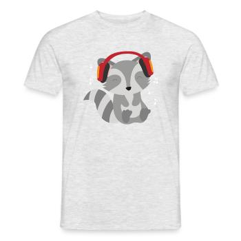 Raccoon écoutant de la musique Cute Racoon Dancing - T-shirt homme - gris chiné - Devant - AI Model Male 178 dark (178cm)
