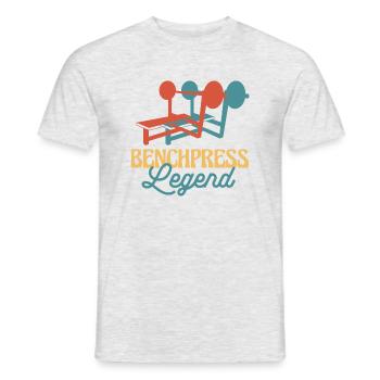 Benchpress Legend Powerlifter - Männer T-Shirt - Grau meliert - Vorne - AI Model Male 178 dark (178cm)