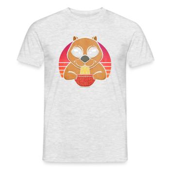 Wombat mangeant des nouilles ramen, mignon - T-shirt homme - gris chiné - Devant - AI Model Male 178 dark (178cm)