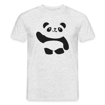 Panda, ours de l'Outback d'Australie, Funny Panda - T-shirt homme - gris chiné - Devant - AI Model Male 178 dark (178cm)