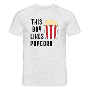 Popcorn-Liebhaber, der Mais isst köstliches - Männer T-Shirt - Grau meliert - Vorne - AI Model Male 178 dark (178cm)