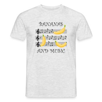 Bananas Music Notes Clef Piano Ironic Saying - Men's T-Shirt - heather grey - Front - AI Model Male 178 dark (178cm)