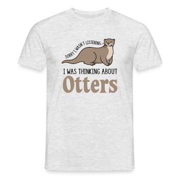 Ich denke an süße Otter Sea Otter Nature - Männer T-Shirt - Grau meliert - Vorne - AI Model Male 178 dark (178cm)