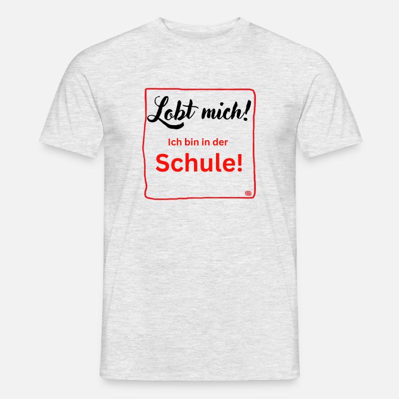 Ich bin in der Schule - Männer T-Shirt - Grau meliert