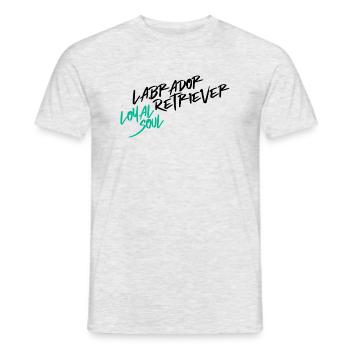 Labrador – Freundlich, Verspielt & Familienlieb - Männer T-Shirt - Grau meliert - Vorne - AI Model Male 178 dark (178cm)