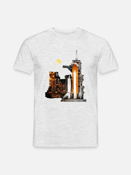 Rakete - Männer T-Shirt - Grau meliert