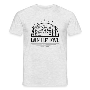 Winter Love Cozy Nature Snow Tea Reading - Men's T-Shirt - heather grey - Front - AI Model Male 178 dark (178cm)
