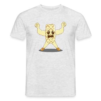 Muscles d'haltérophilie Waffle Gym - T-shirt homme - gris chiné - Devant - AI Model Male 178 dark (178cm)