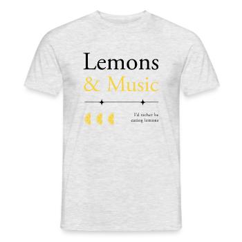 Lemons and Music Notes Musician Summer Lemon Juice - Men's T-Shirt - heather grey - Front - AI Model Male 178 dark (178cm)