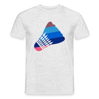 Volant de badminton rétro Hobby Sports - T-shirt homme - gris chiné - Devant - AI Model Male 178 dark (178cm)