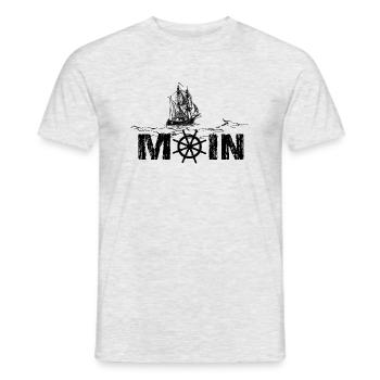 Hello - Men's T-Shirt - heather grey - Front - AI Model Male 178 dark (178cm)