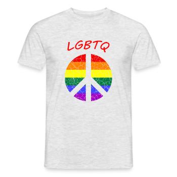 Peace Flagge LGBTQ - Männer T-Shirt - Grau meliert - Vorne - AI Model Male 178 dark (178cm)