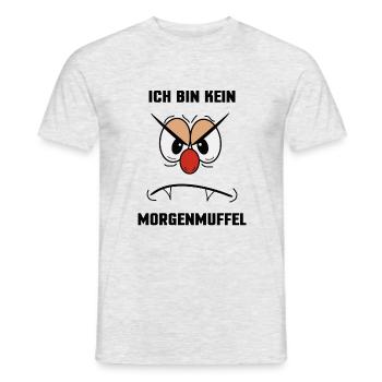 Funny saying cartoon face morning muffle gift - Men's T-Shirt - heather grey - Front - AI Model Male 178 dark (178cm)
