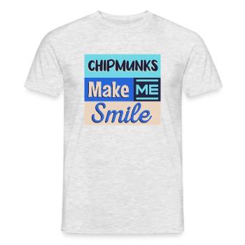 Chipmunks Smile Cute Forest Animal Nature - Men's T-Shirt - heather grey - Front - AI Model Male 178 dark (178cm)