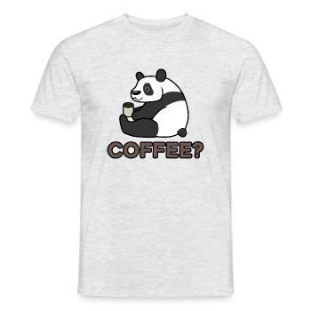 Panda und Kaffee Koffein Wildlife Lazy Office - Männer T-Shirt - Grau meliert - Vorne - AI Model Male 178 dark (178cm)