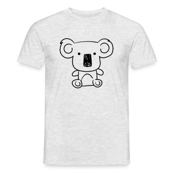 Jolie silhouette artistique d'un koala, dessin - T-shirt homme - gris chiné - Devant - AI Model Male 178 dark (178cm)
