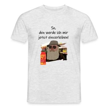 Harald Krull der (studierte) Seefahrer - Männer T-Shirt - Grau meliert - Vorne - AI Model Male 178 dark (178cm)