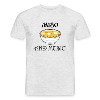Miso- und Musiknotenmusiker Ramen Noodles - Männer T-Shirt - Grau meliert - Vorne - AI Model Male 178 dark (178cm)