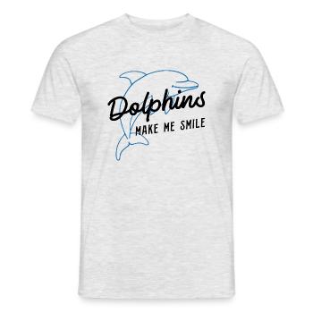 Dolphins Make Me Smile Nature Ocean Animal - Men's T-Shirt - heather grey - Front - AI Model Male 178 dark (178cm)