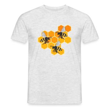 Honey Nids d'abeilles Nature Wildlife - T-shirt homme - gris chiné - Devant - AI Model Male 178 dark (178cm)