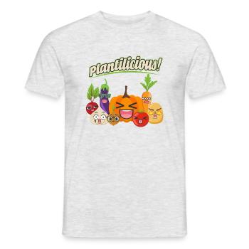 Citation ironique sur les légumes Plantilicious - T-shirt homme - gris chiné - Devant - AI Model Male 178 dark (178cm)