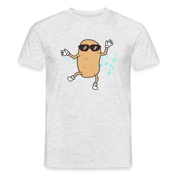 Dancing Potatoe for Hobby Chef Cute Vegetable - Men's T-Shirt - heather grey - Front - AI Model Male 178 dark (178cm)
