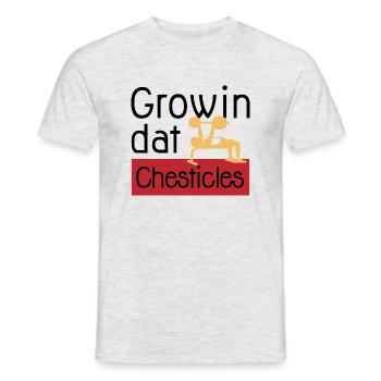 Benchpress Powerlifter Growing Chesticles Ironic - T-shirt homme - gris chiné - Devant - AI Model Male 178 dark (178cm)