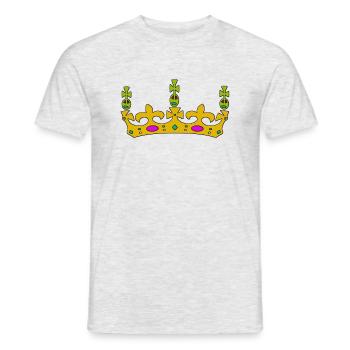 krone crown koenig king castle schloss tower burg1 - Männer T-Shirt - Grau meliert - Vorne - AI Model Male 178 dark (178cm)