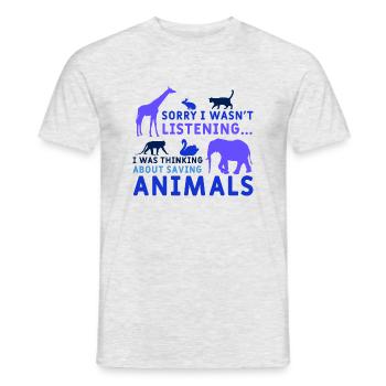 Save Animals Rescue Katzen und Hunde Tierschutz - Männer T-Shirt - Grau meliert - Vorne - AI Model Male 178 dark (178cm)