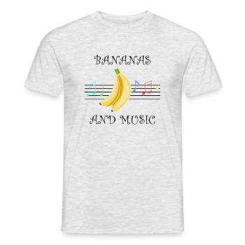 Bananas and Music Notes Musician Exotic Fruits - Men's T-Shirt - heather grey - Front - AI Model Male 178 dark (178cm)