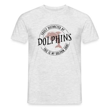 Distrait par les dauphins Animaux marins Océan - T-shirt homme - gris chiné - Devant - AI Model Male 178 dark (178cm)