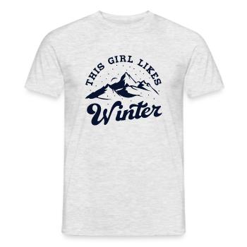 Une fille aime le thé douillet des fêtes d'hiver - T-shirt homme - gris chiné - Devant - AI Model Male 178 dark (178cm)