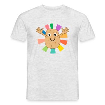 Potatoe Design Retro Vegetable Hobby Cooking - Men's T-Shirt - heather grey - Front - AI Model Male 178 dark (178cm)