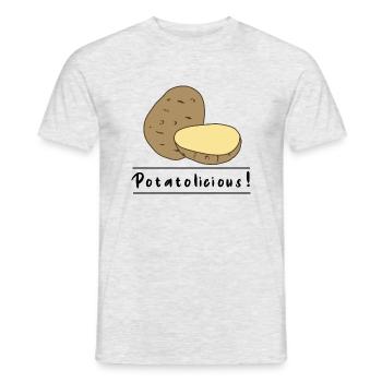 Légumes | Hobby Chef | Pommes de terre mignonnes | - T-shirt homme - gris chiné - Devant - AI Model Male 178 dark (178cm)