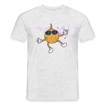 Musicien de notes de musique Cute Onion Dancing - T-shirt homme - gris chiné - Devant - AI Model Male 178 dark (178cm)
