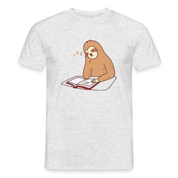Livres paresseux lisant Sleeping Fatigué Lazy - T-shirt homme - gris chiné - Devant - AI Model Male 178 dark (178cm)