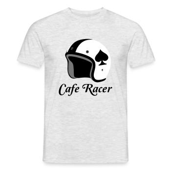 Cafe Racer Helm - Männer T-Shirt - Grau meliert - Vorne - AI Model Male 178 dark (178cm)