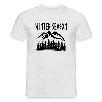 Journées d'hiver FloCONS DE NEIGE Paysage Nature - T-shirt homme - gris chiné - Devant - AI Model Male 178 dark (178cm)